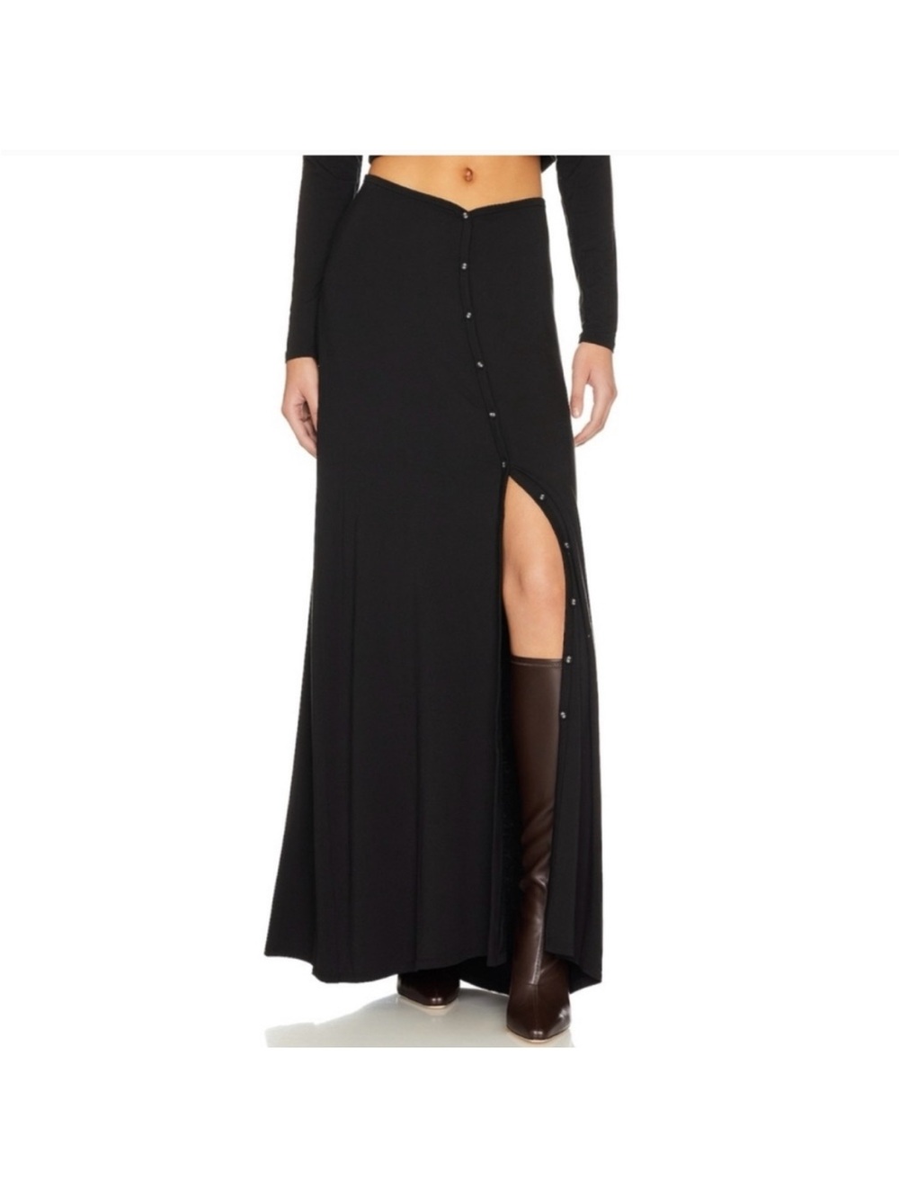 Favorite Daughter Black Button-Through Maxi Skirt Sz M